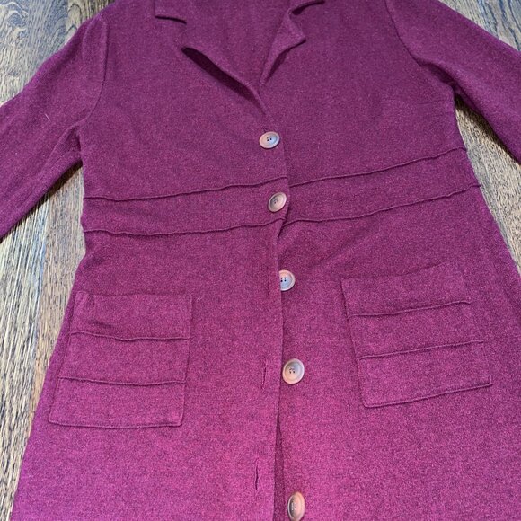 Alannah Hill Maroon Wool Coat, Size 12 - Picture 5 of 5